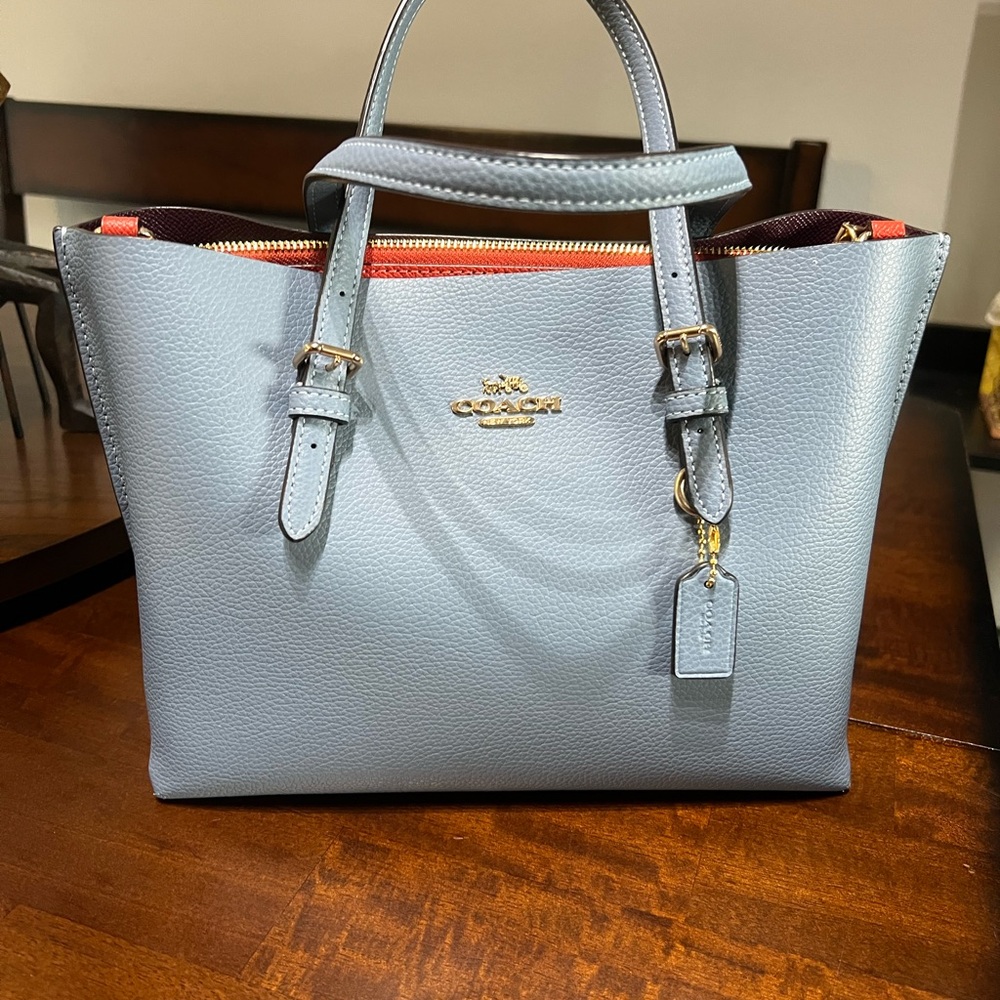 Coach Mollie Tote 25 Blue C4084